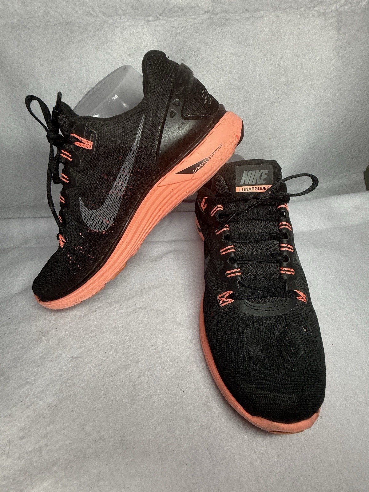 Nike Lunarglide 5 Women’s Size 9 Black Coral Running Shoes 635917-005 Read