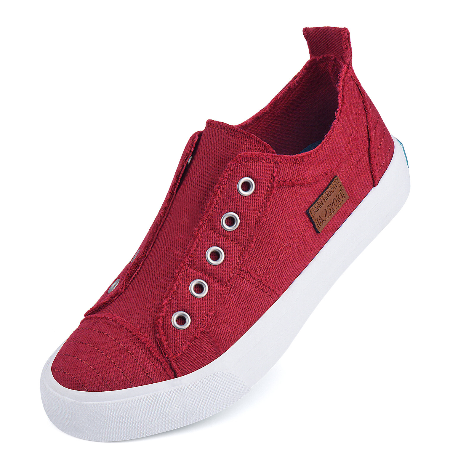 Womens Slip On Fashion Sneakers No Laces Casual Canvas Flats Tennis Walking Shoe