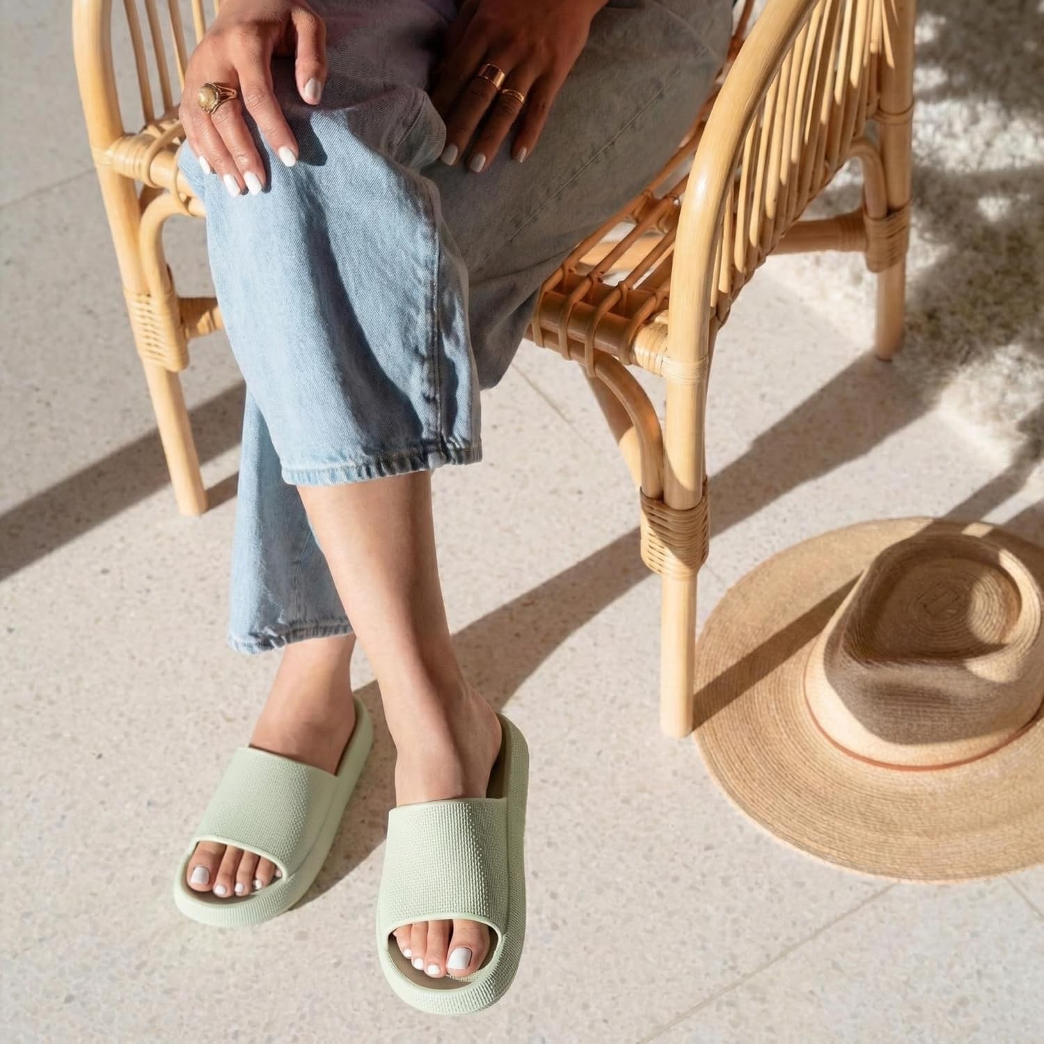 Feather EVA Slides for Women – Comfortable Slip On Womens