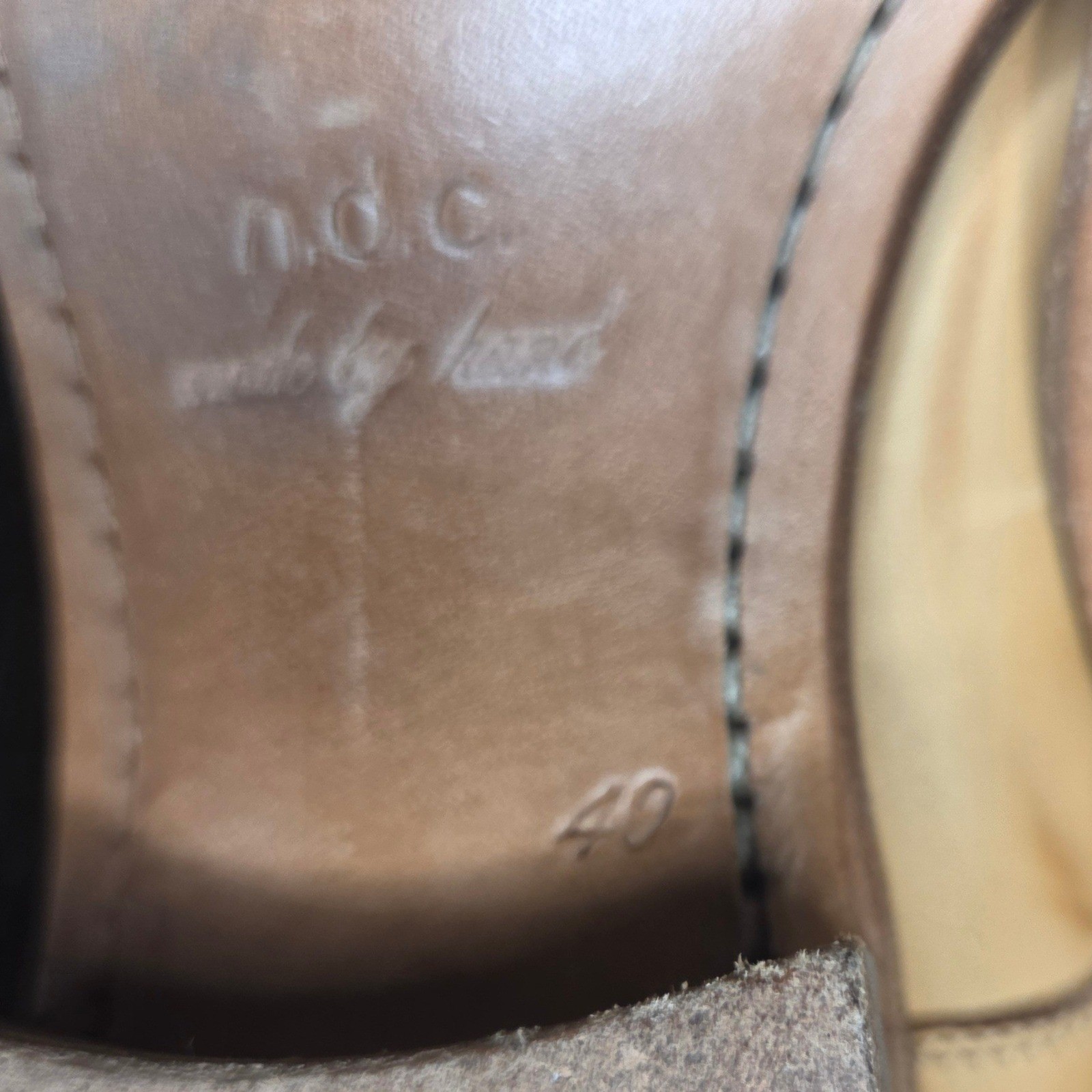 n.d.c. Made By Hand Leather Derby Shoes Womens EU 40 US 9.5 Tan Oxford Italy