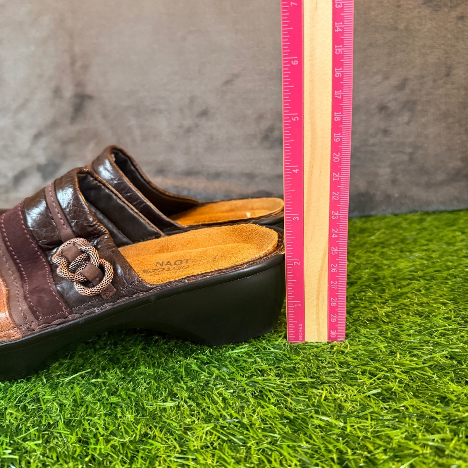 Naot Belize Leather Clogs Mules Brown Comfort Slip On Women US 10-10.5 Eu 41