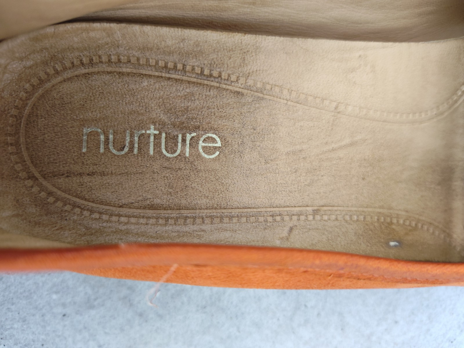 Nurture Women Loafers 6.5 Orange Leather Slip On Flats Comfort Shoes Made Brazil