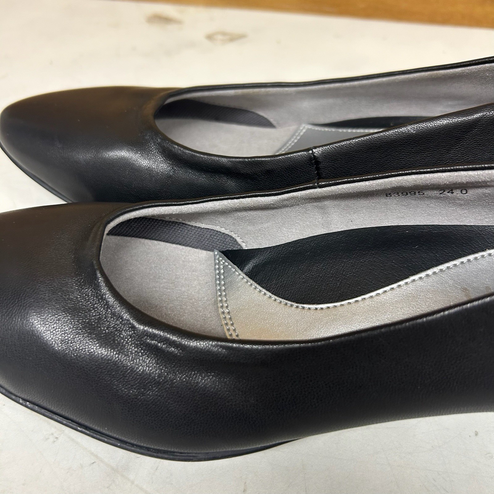 fitfit Women’s Low Heel Black Pumps Size 24.0cm With Box Shoehorn Used