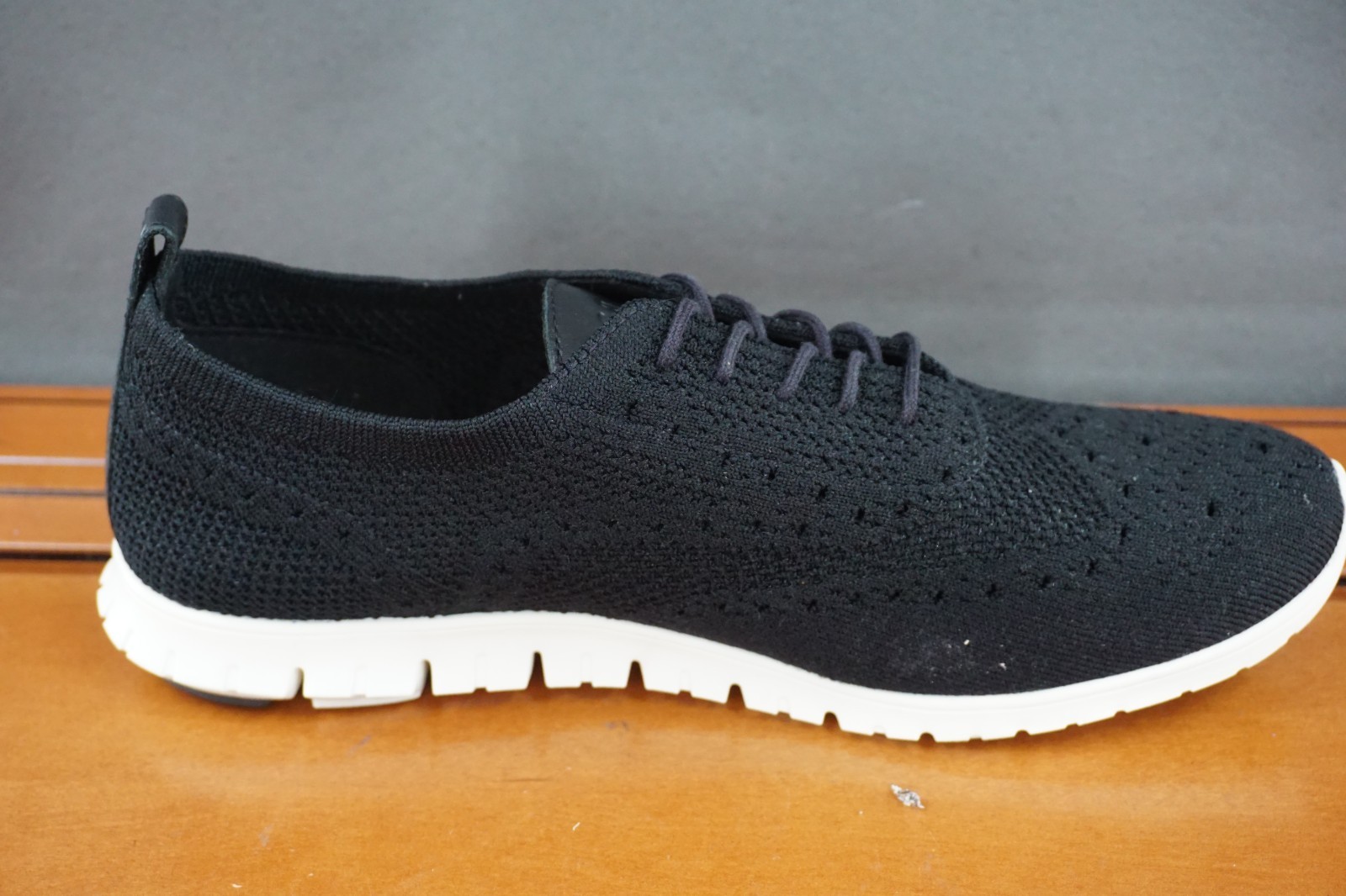 Cole Haan Zerogrand Wingtip Oxford Shoes Womens 10.5 Black Knit Casual Sneakers