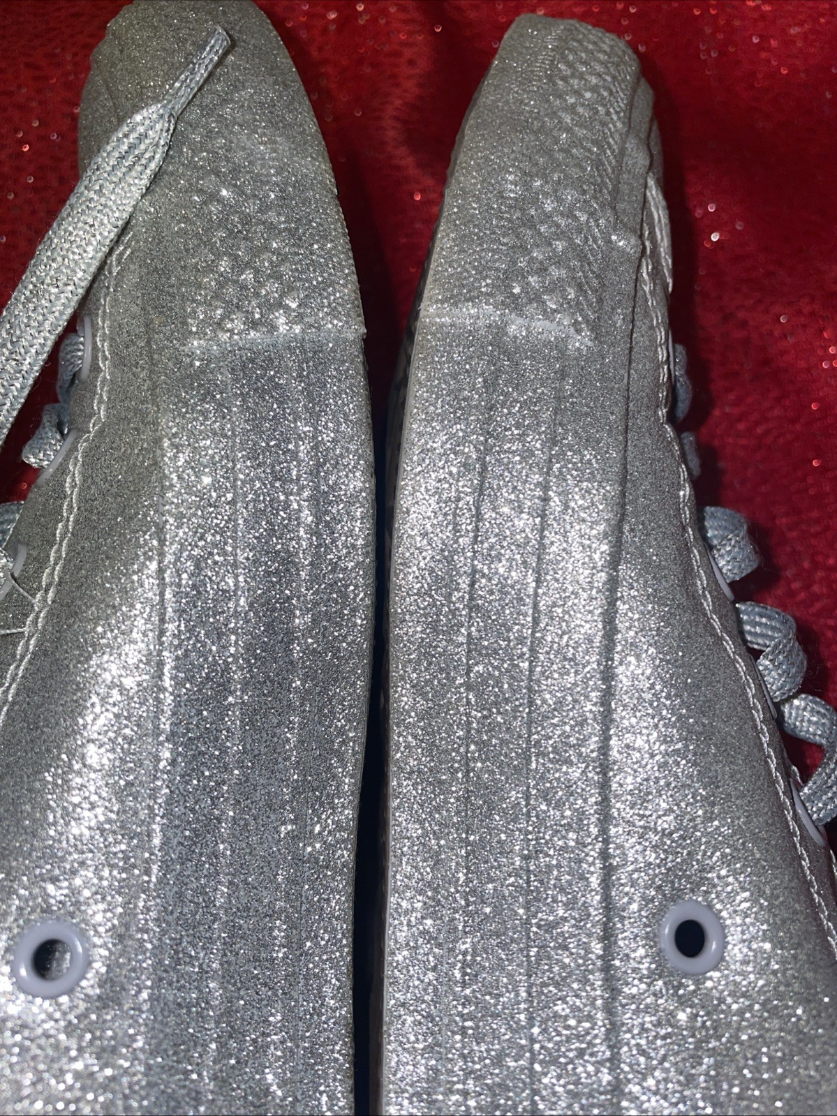 Converse Chuck Taylor All Star Sneaker Silver Glitter M11/W13 Glitzy Wedding