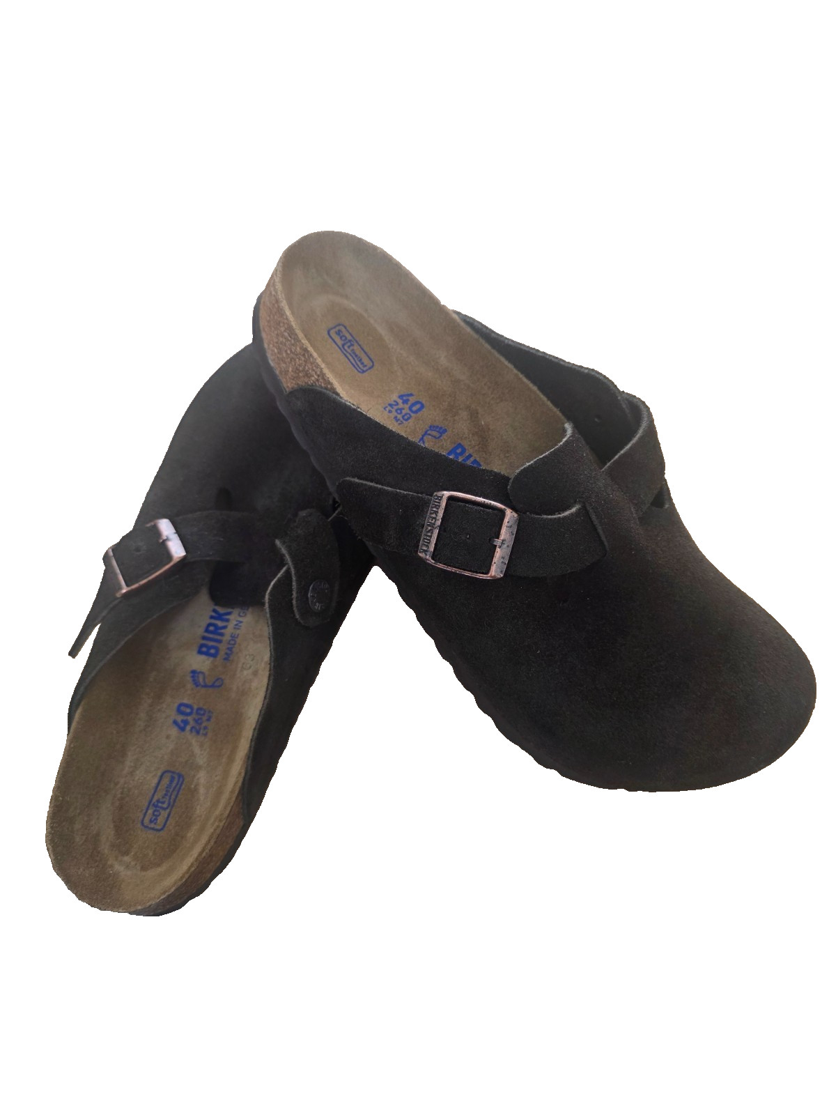 Birkenstock Clogs Boston Soft Footbed Suede Upper Women 40 Regular/Wide Mocha