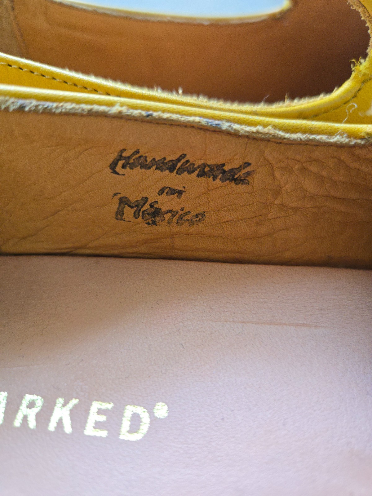 Unmarked Uma Yellow Brogue Loafers Men 5/Women 6.5 Made in Mexico Goodyear Welt