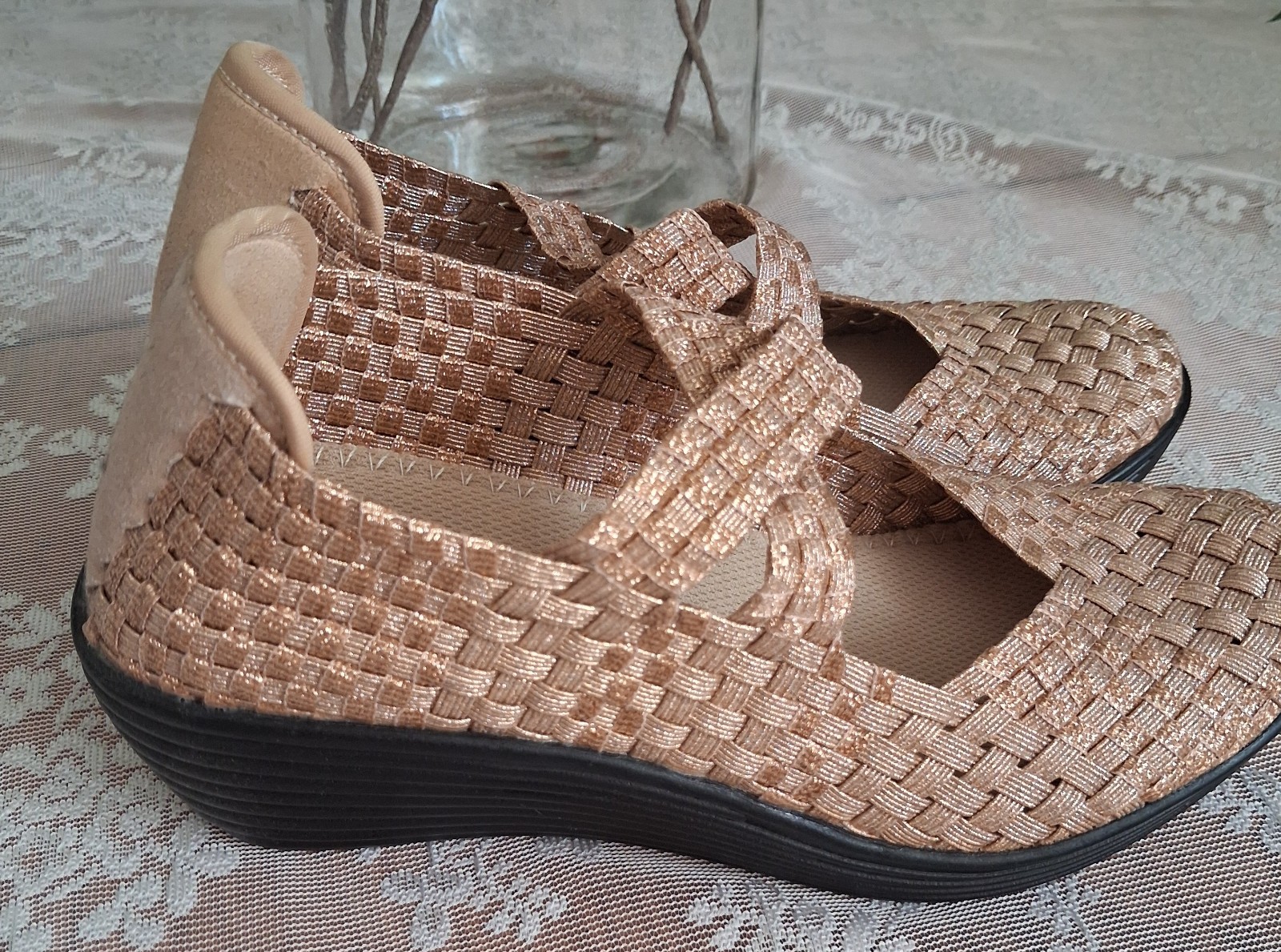 Women’s Corky’s Gold Fiona Wedge Shoe Size 7