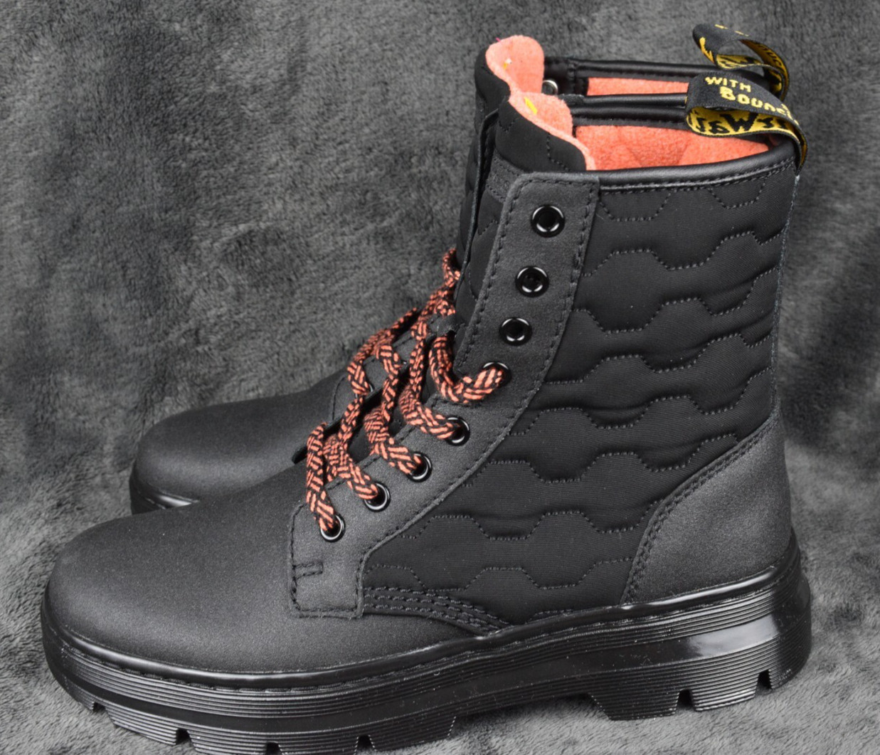 Dr. Martens COMBS II Lined Combat Boots Black Coral Mens 8 / Womens 9 Insulated