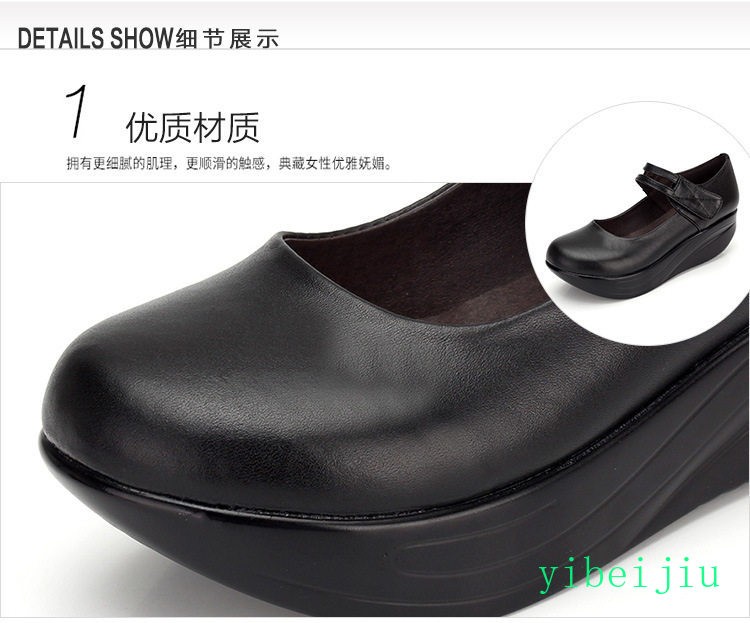 Womens College Platform Wedge Heels Round Toe Leather Creeper Boat Shoes Fashion