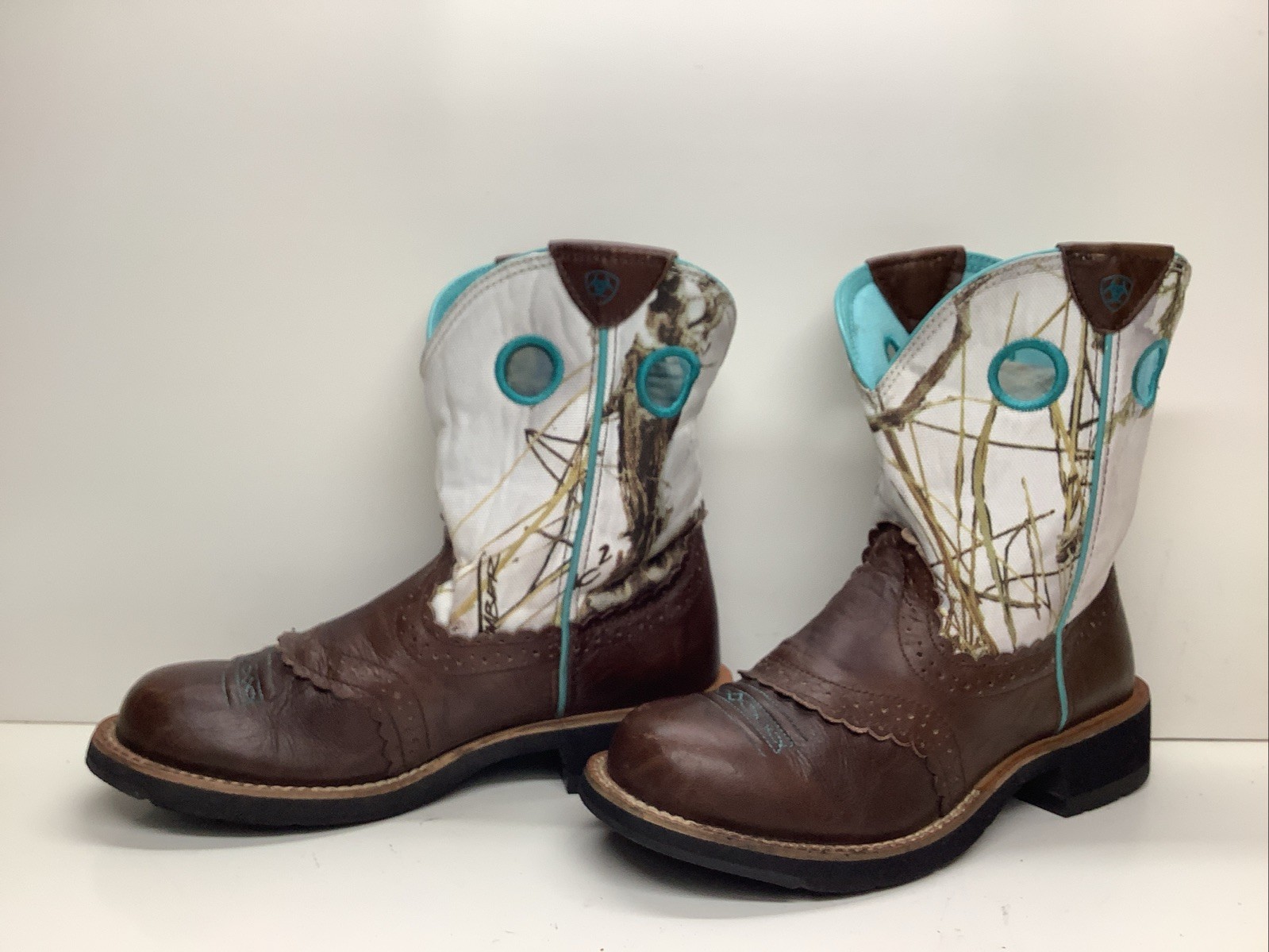 WOMENS ARIAT ATS BUCAKROO COWBOY BROWN BOOTS SIZE 7 B