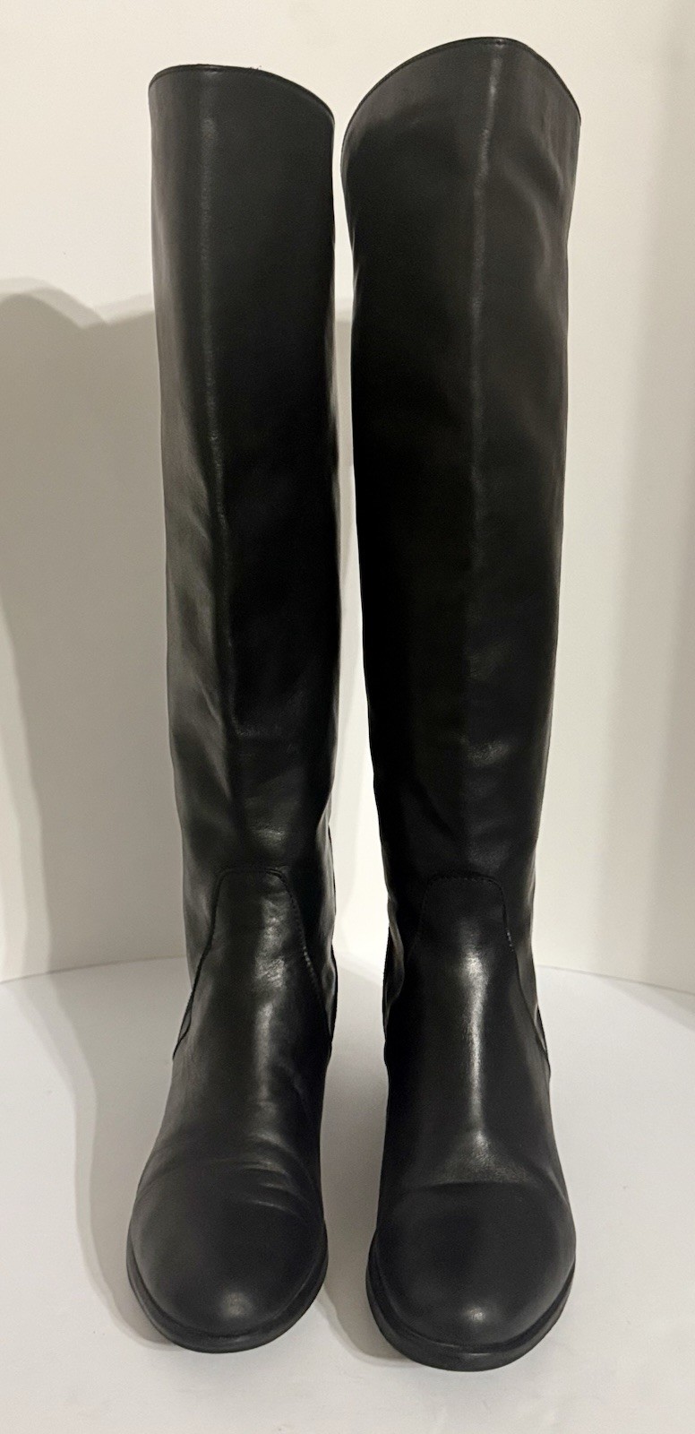 Stelle Monelle Women’s Black Leather Zip up Riding Boots 38 (US 7 1/2-8)