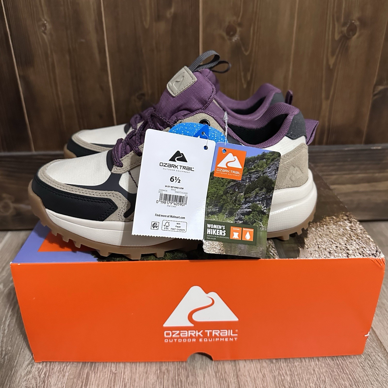 Ozark Trail Waterproof Hiking Sneaker Shoes W OT WP HIKE LOW Beige Size 6 12