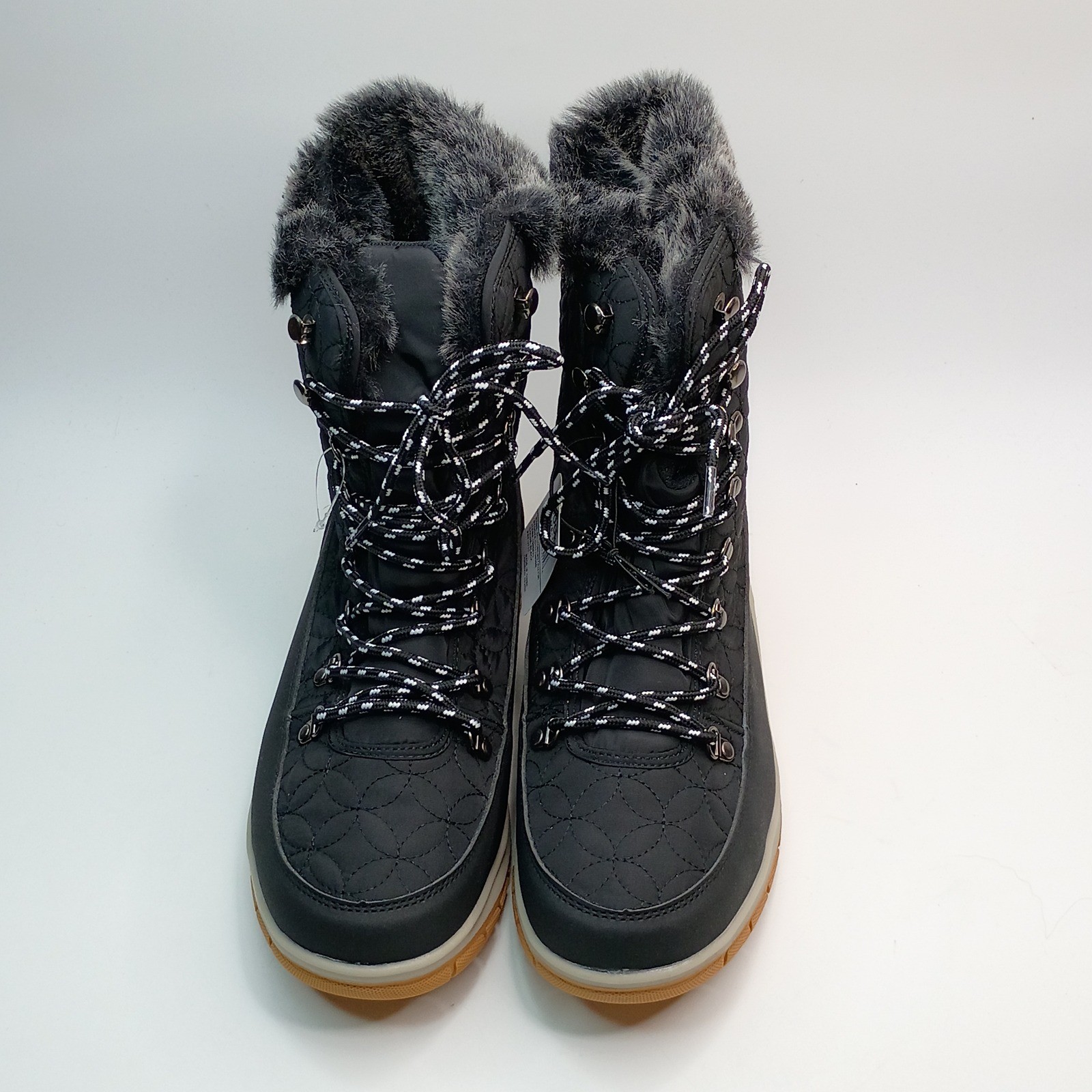 Chooka Belltown Mid Faux Fur Boots Women Size 10 Black Insulated Winter Boots