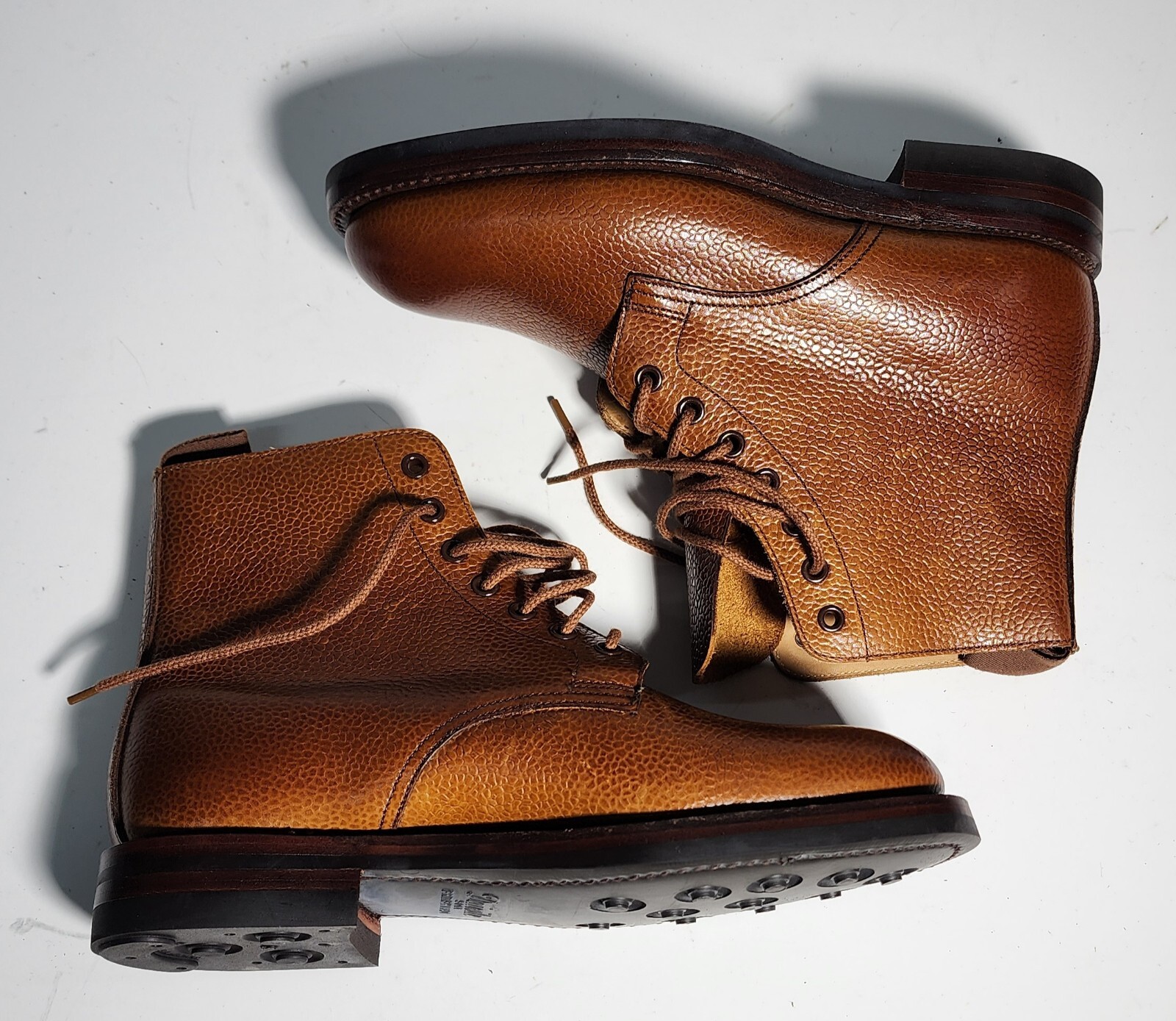 $699 New Crockett & Jones Barnwell 2 Brown Leather Boots Womens 50 C / 5.5 us