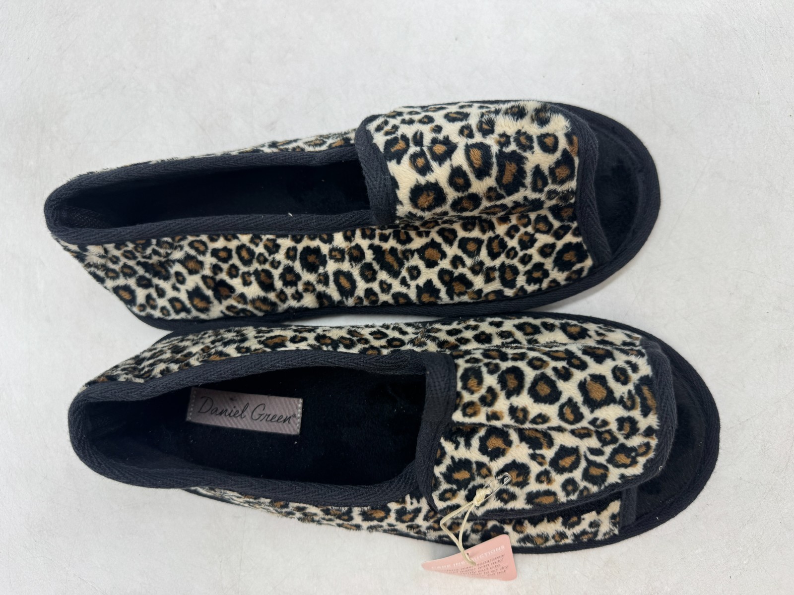 Daniel Green Tara II Terry Scuff Slippers Women’s Black Brown Open Toe – 8 WIDE