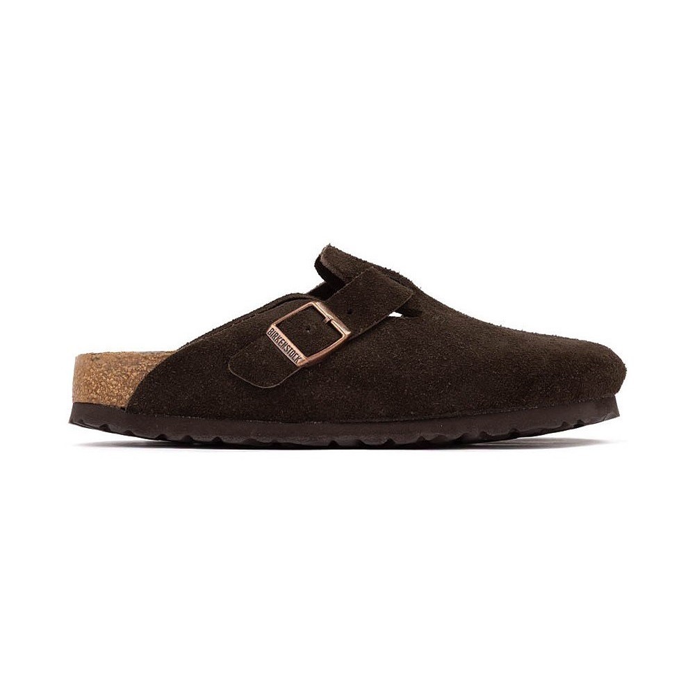 Birkenstock Boston Mocha Classic Suede Soft Footbed Clogs Women’s Shoes
