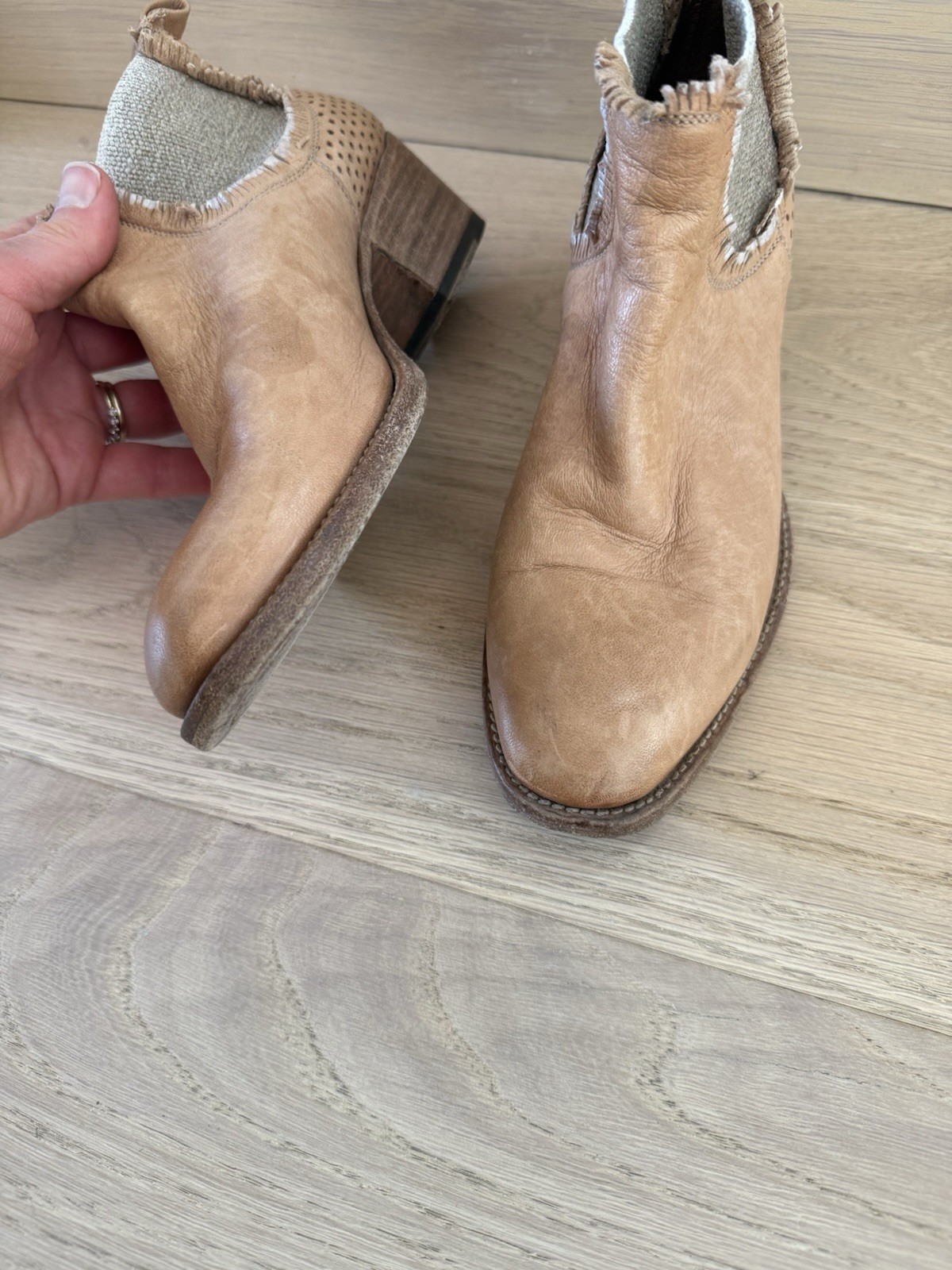 I.N.K. Made in Italy Brown Leather Pull On Chelsea Booties Women’s 35 4 4.5 5