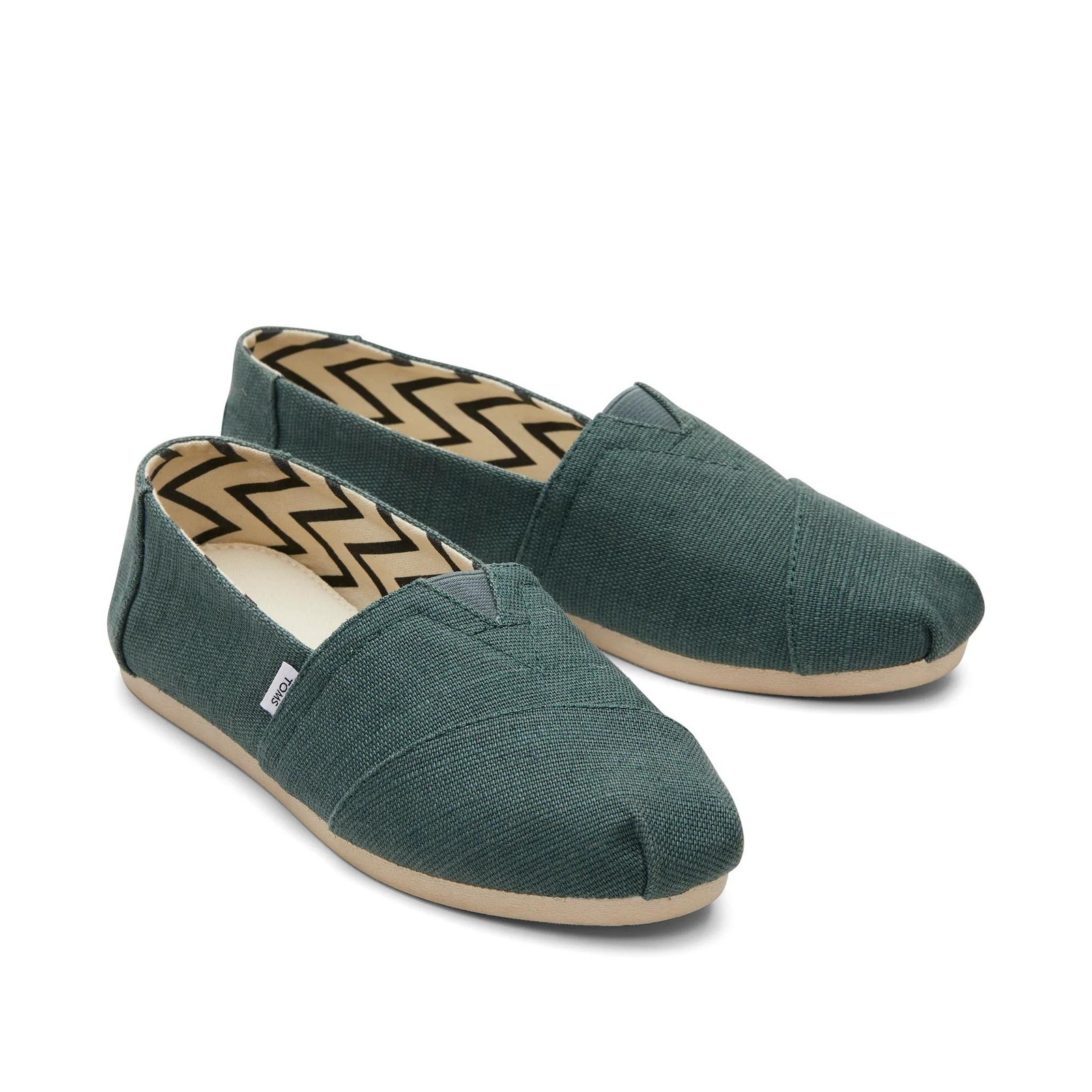 61.Toms Alpargata Elderberry Heritae Canvas Flats in green color size 9