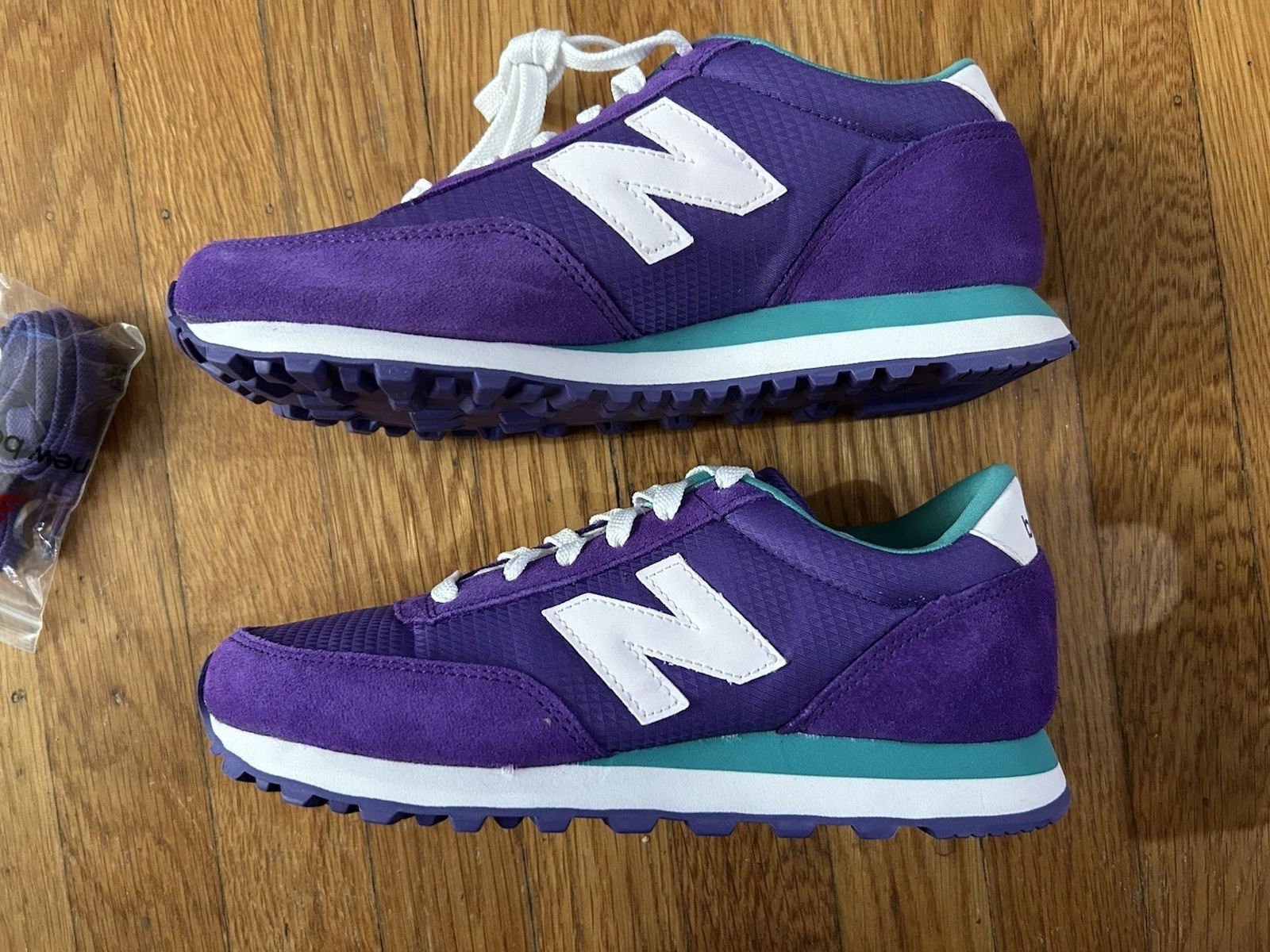 New Balance 501 Women’s Low Top Lace-Up Sneakers Purple/White/Teal Size 6.5
