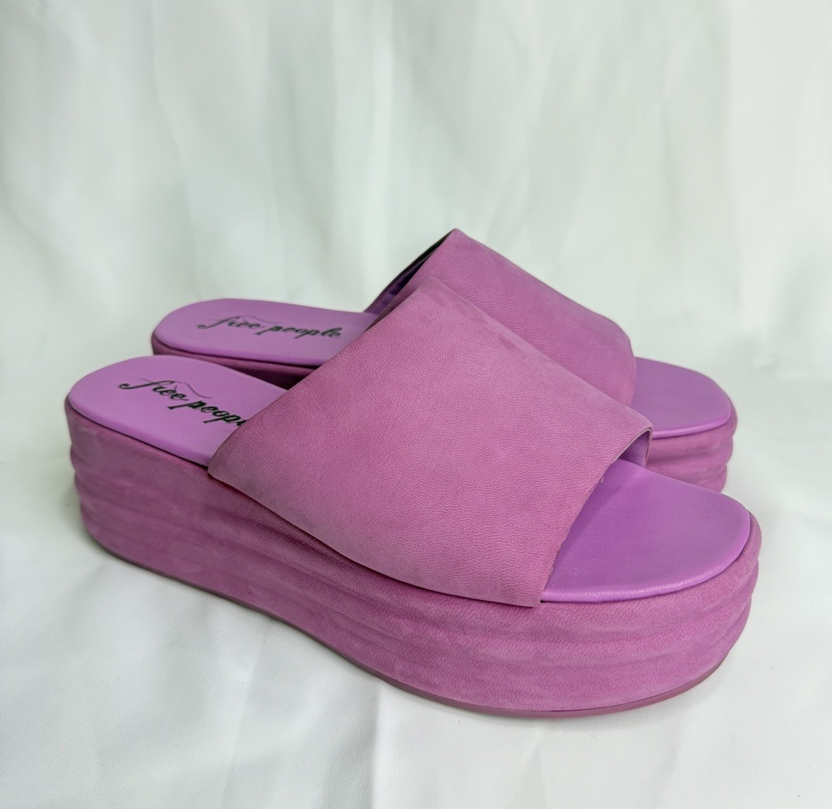 Free People Women’s Harbor Flatform Sandals Fuschia Flirt Size US 9 EU 40