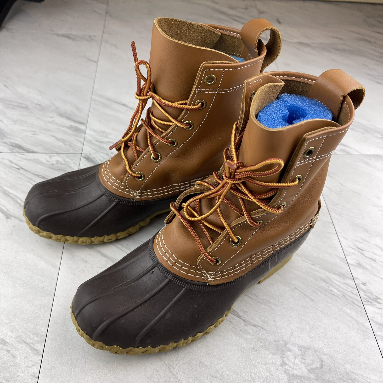 •LL Bean Duck Rubber Boots Made In Maine Women’s 6 M Brown Hunting Outdoor USA