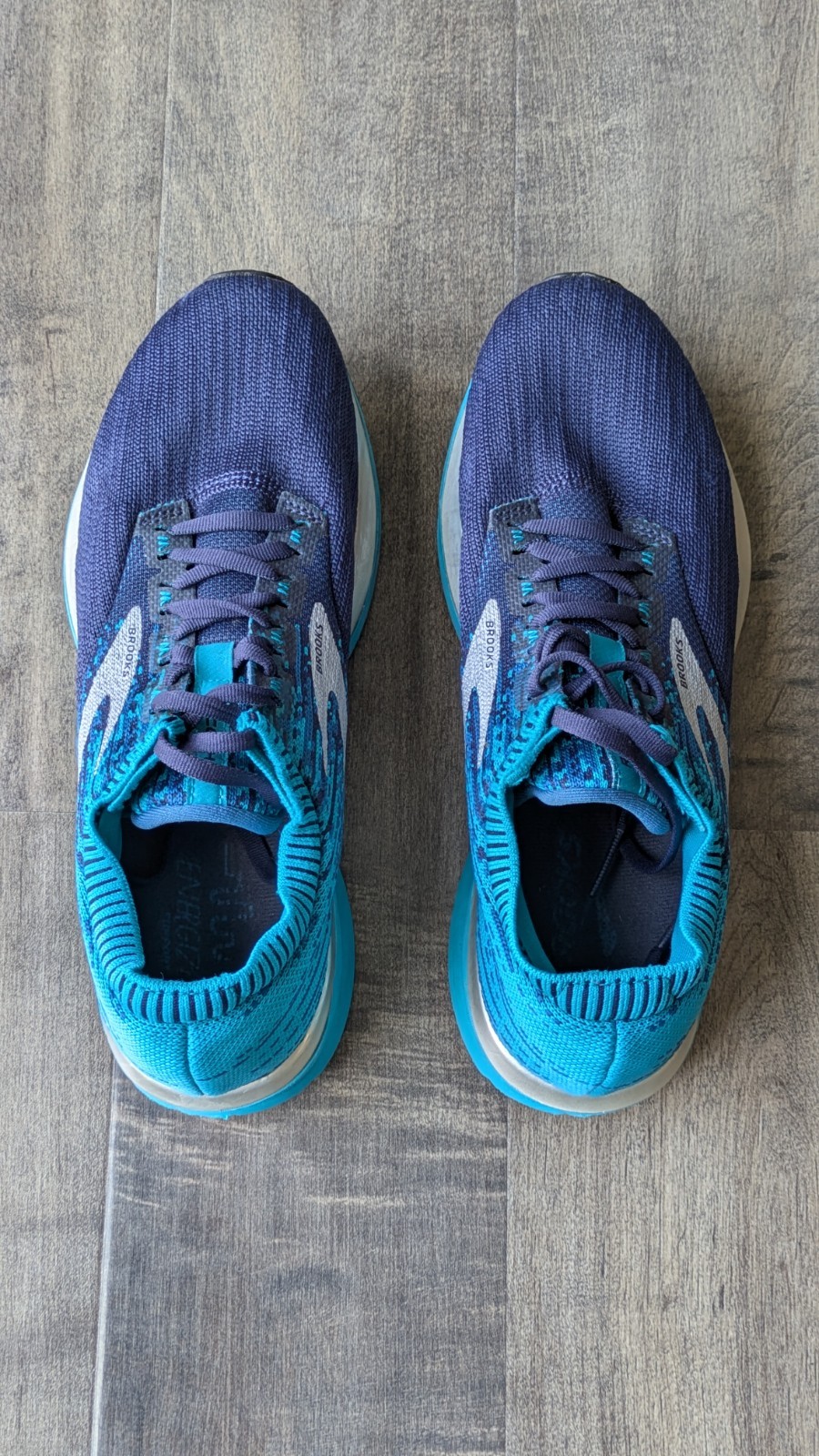 Brooks Ricochet Running Shoes Womens Size 9.5 Blue Teal DNA AMP Athletic Sneaker