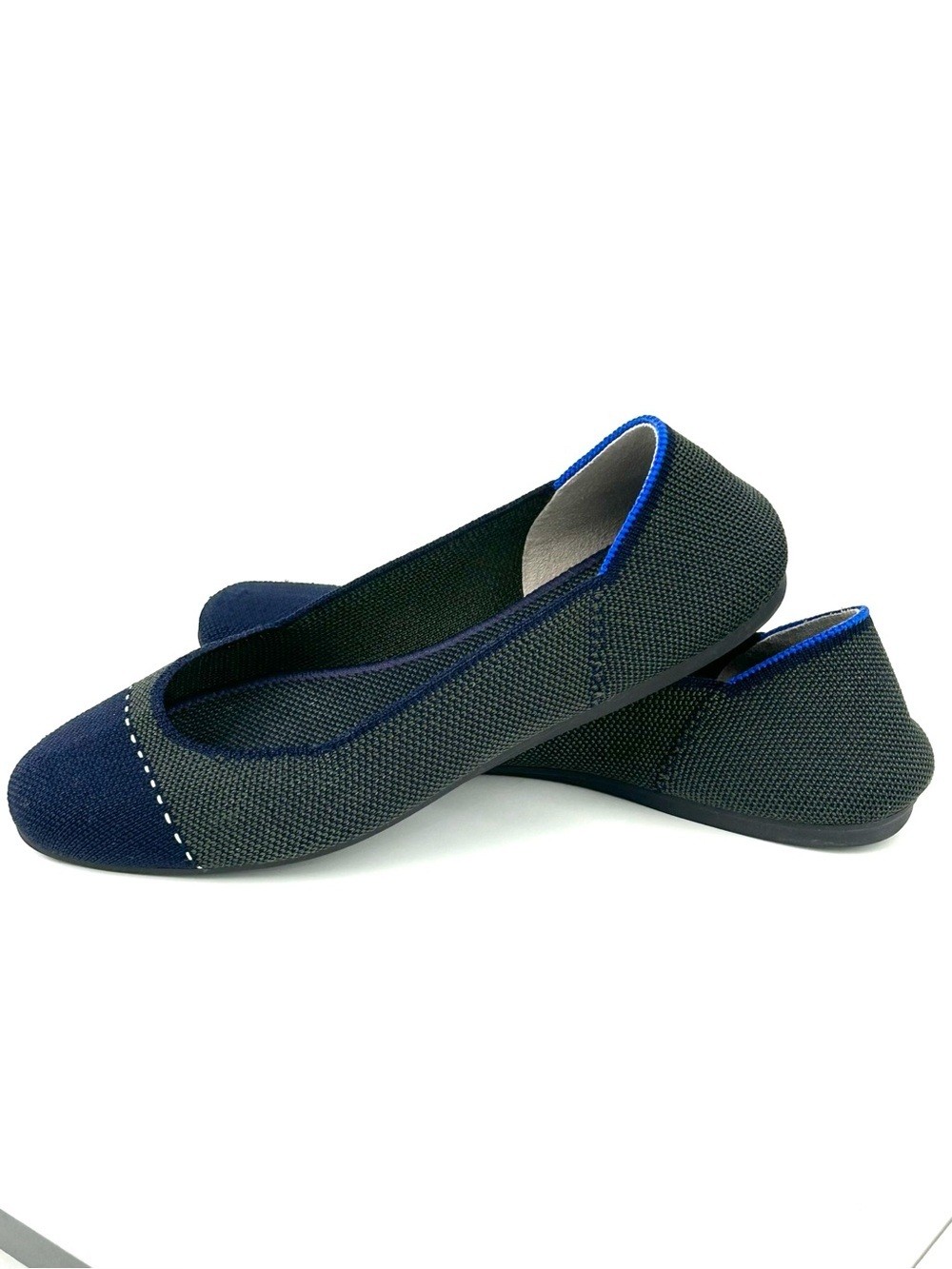 Rothy’s The Square Flats Size 6 Highland Green Navy Quiet Luxury