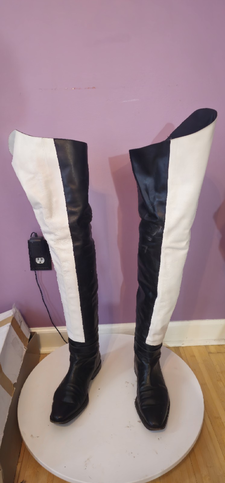 Jean Gaborit Jil Thigh High Boots – Black & White