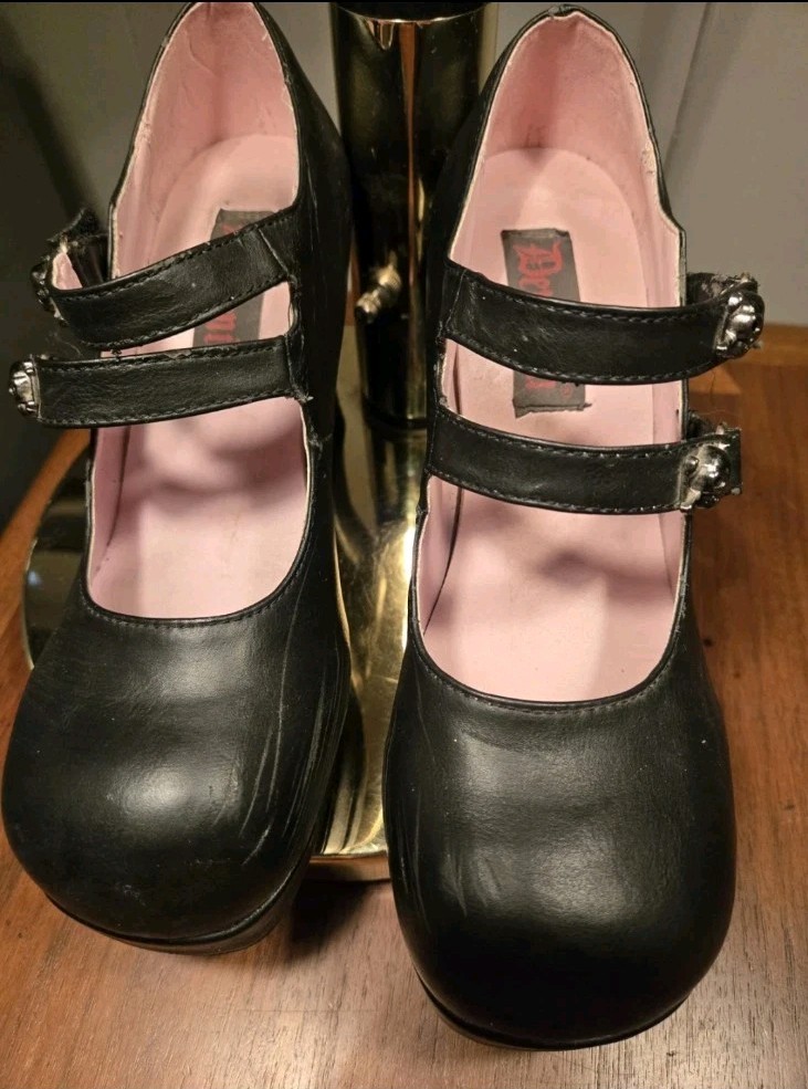Demonia Gothica Chunky Platform Lolita Skulls Mary Jane Goth Shoes 9