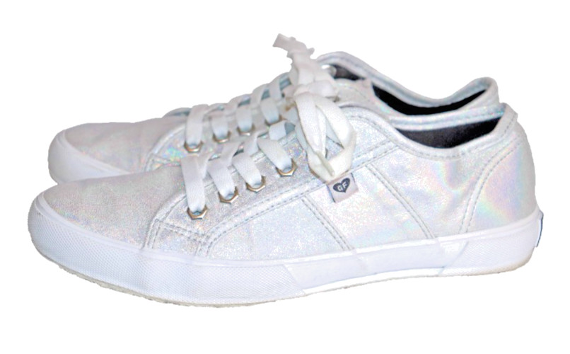 Iridescent Gotta Flurt Silver Lace-up «Charm» Fashion Sneakers Size 7.5 GUC