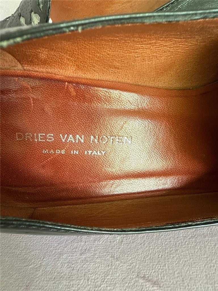 Women Dries van Noten Black-Silver Leather Shoes EU 5.5 US 5 Pre-owned