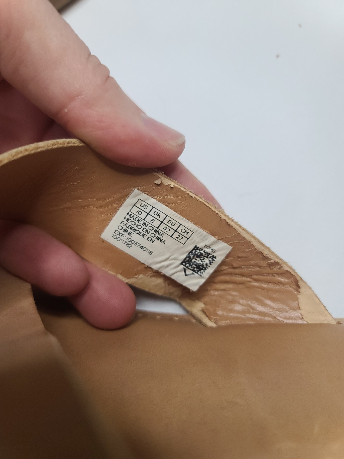 TOMS Women’s Crisscross Slide Sandals Tan Leather Size 10