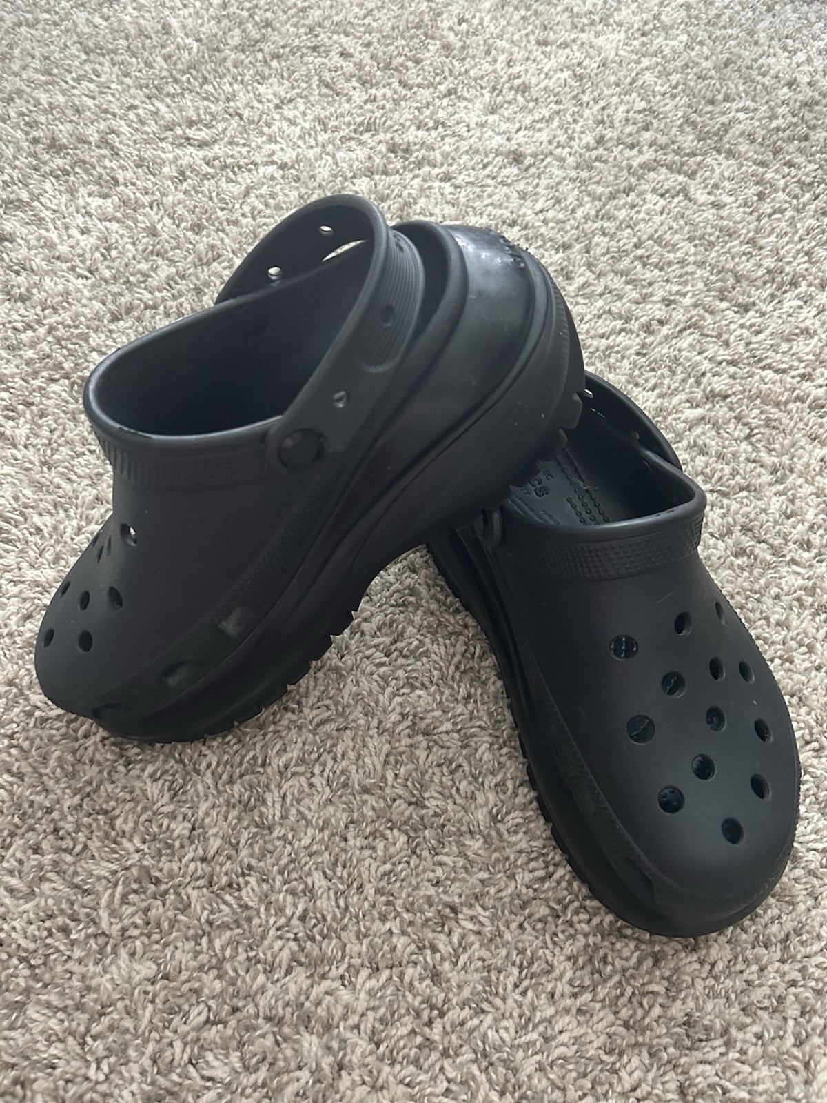 Crocs Iconic Comfort Shoes Beautiful Black Platform W7