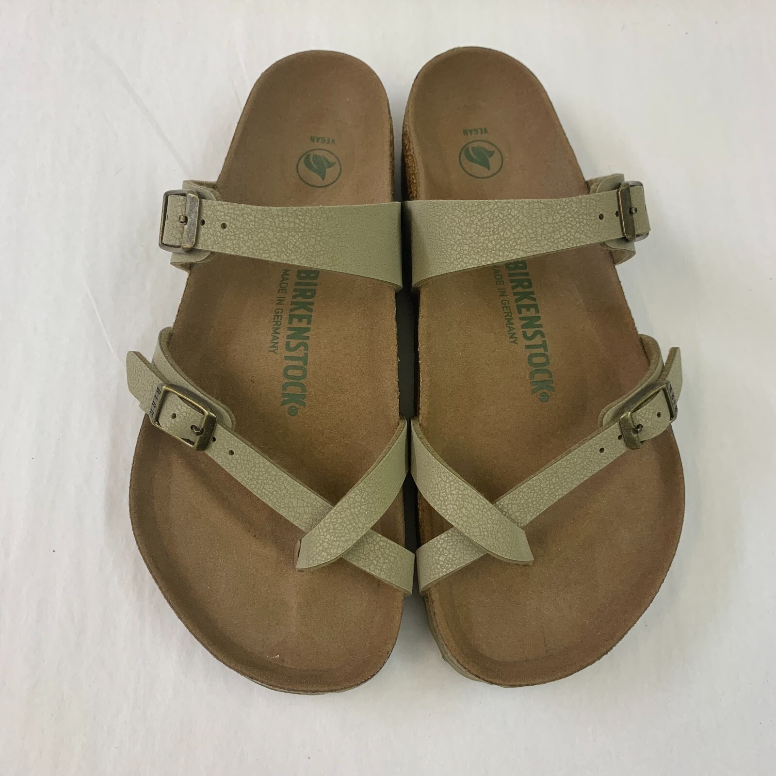 Birkenstock New with Box Mayari Faded Khaki Birkibuc Vegan Regular Select Size