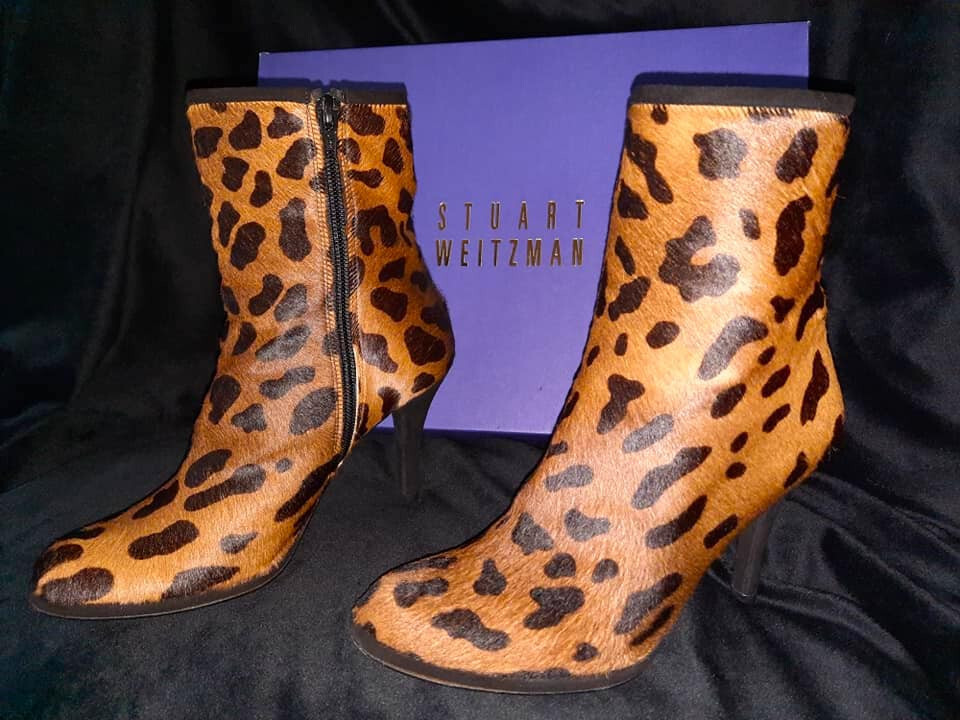 STUART WEITZMAN Wms Size 6M Neptune BOBCAT Calf Hair 3.75 Inch Heel Zip Booties