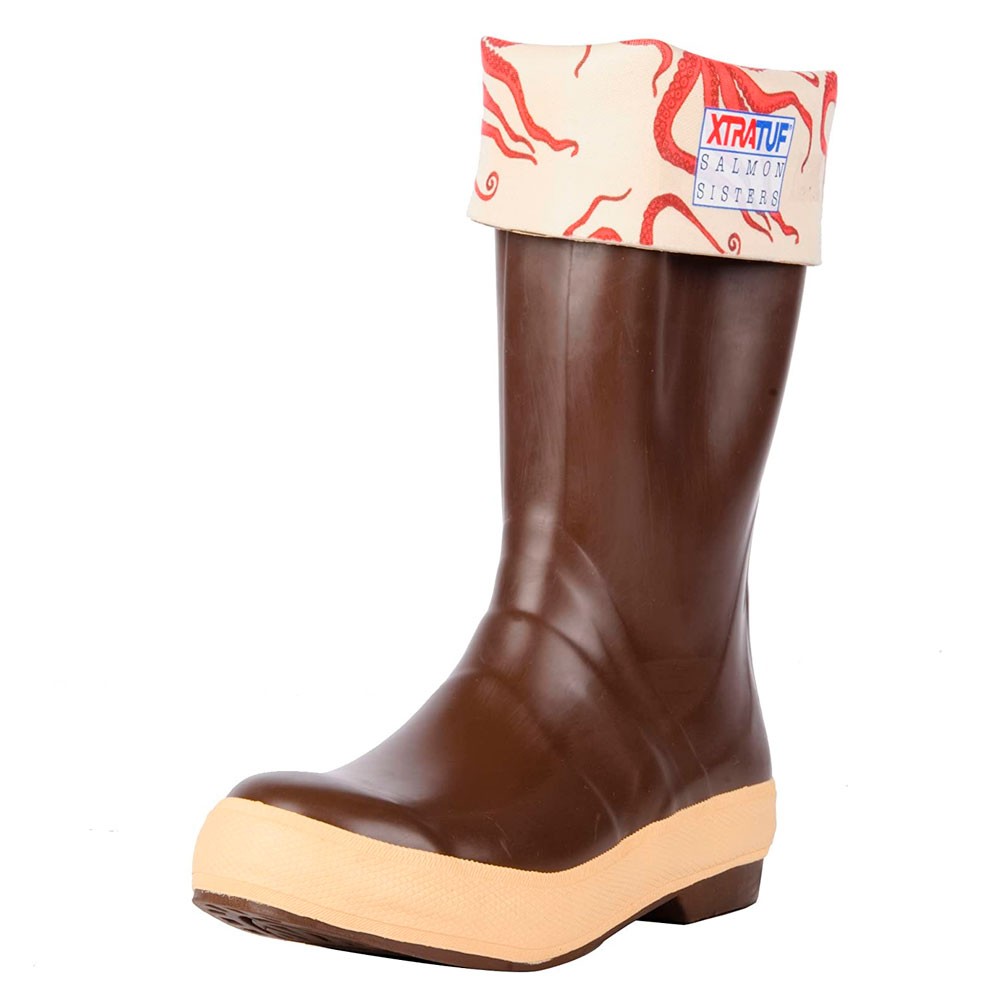 XTRATUF Women’s 15″ Salmon Sister Legacy Copper/Tan Octopus Print Boot 22490-CTM