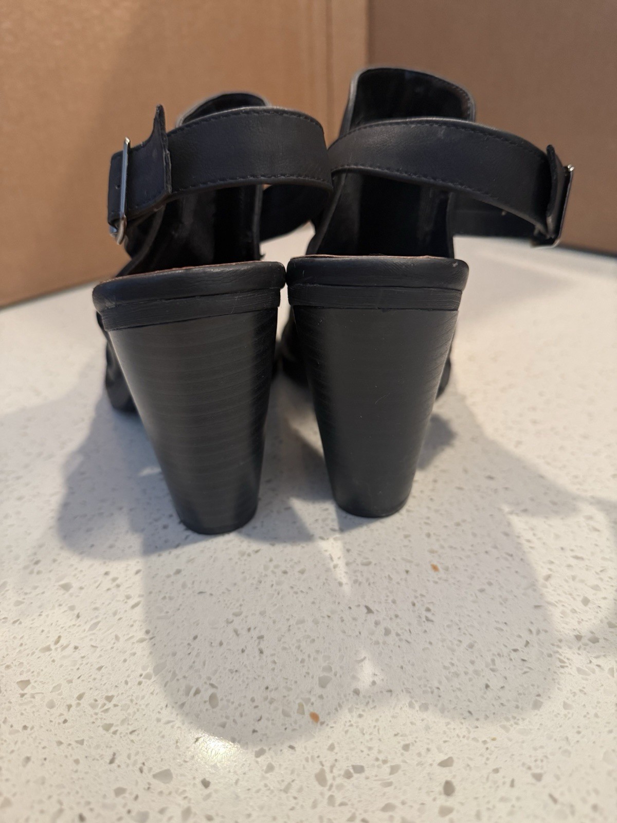 Women’s Soda Mule Color Black Size 7.5 Ankle Straps