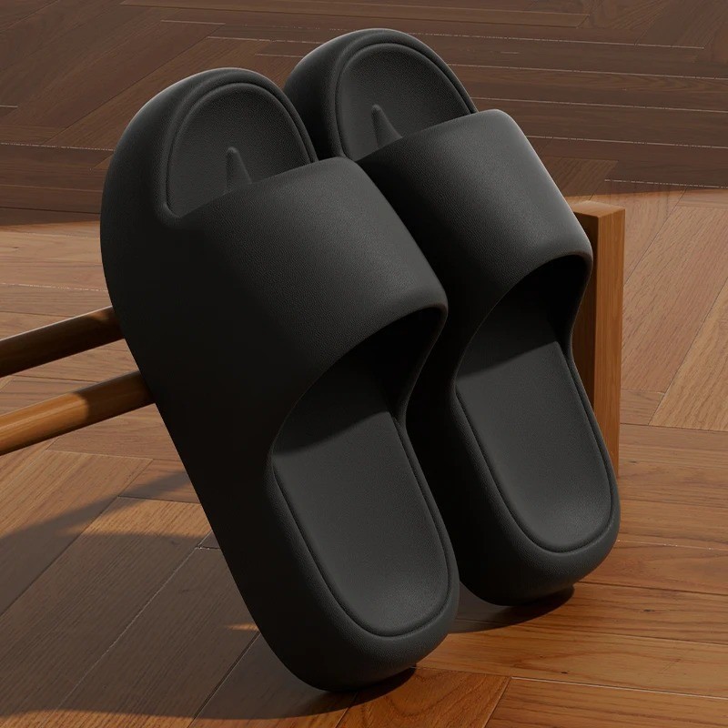 Unisex Non Slip Bathroom Home Slippers Soft Sole EVA Pillow Slides Summer Flat B