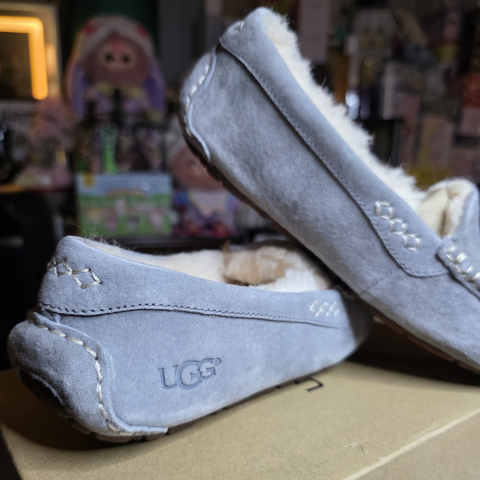 UGG Ansley Women’s Moccasin Slipper Grey In Size 5