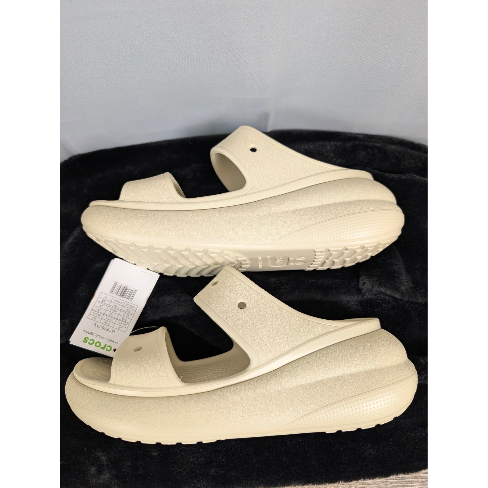 Crocs Classic Crush Sandal Women SZ-11 Men SZ-9 Bone New Platform Slide