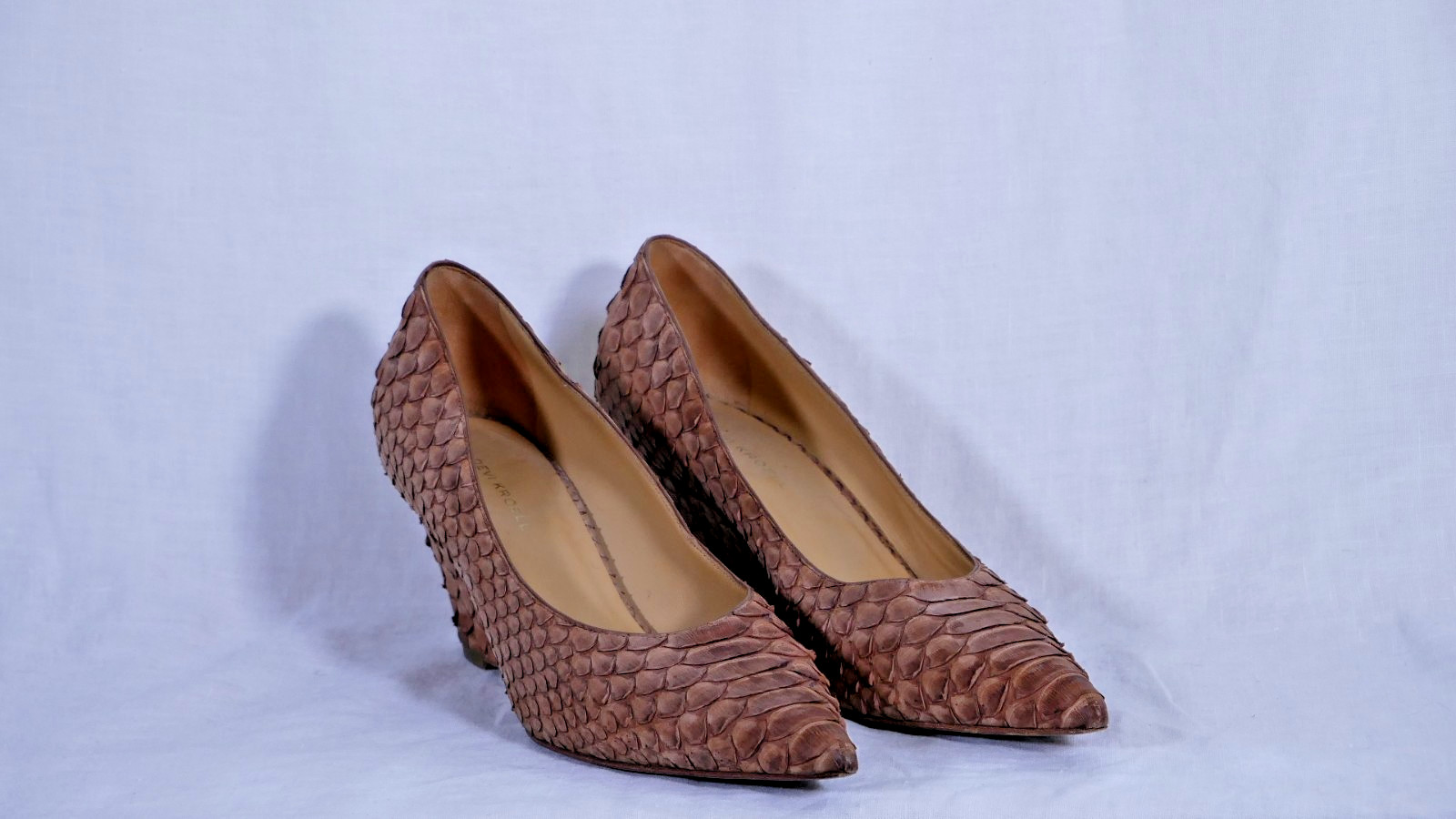Devi Kroell Beige Snake Skin Boots Size 37