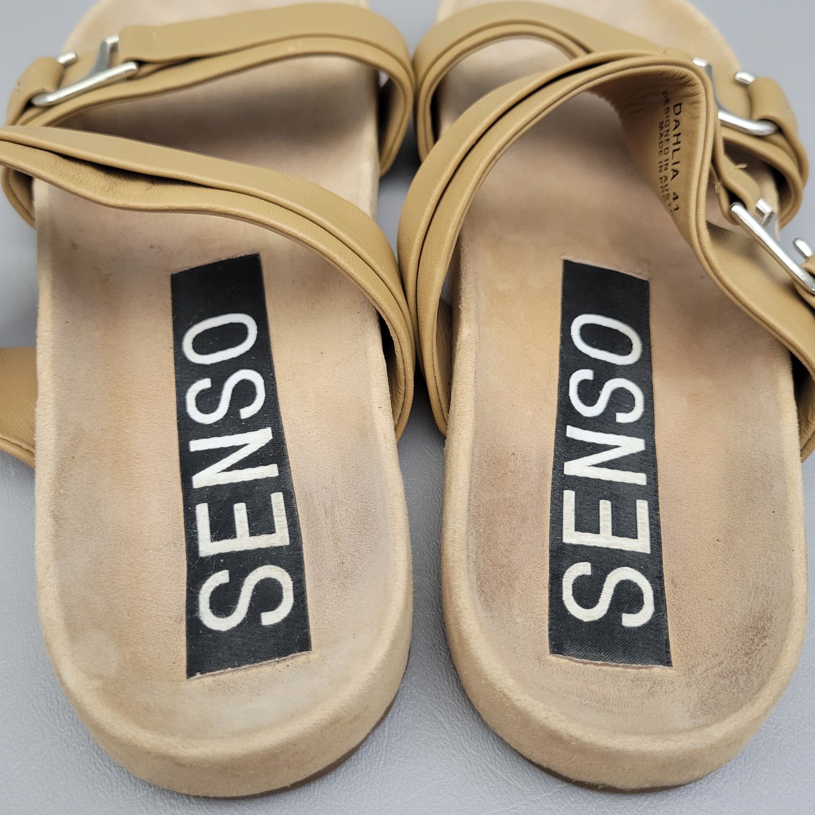 SENSO Dahlia Slides Leather Sandals Flats Chunky Shoes Size 41
