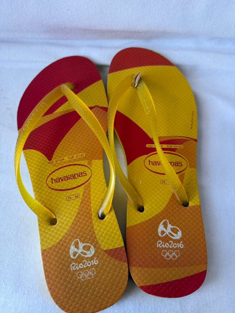 Havaianas Rio 2016 Olympic Flip Flops Yellow Red Women’s 9/10 EU 41/42