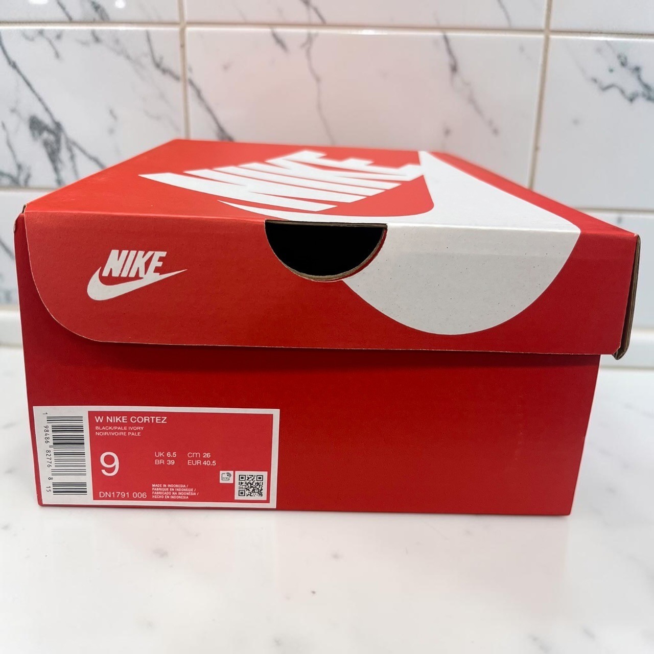 Nike Cortez Leather Black Pale Ivory Women’s Size 5.5-12