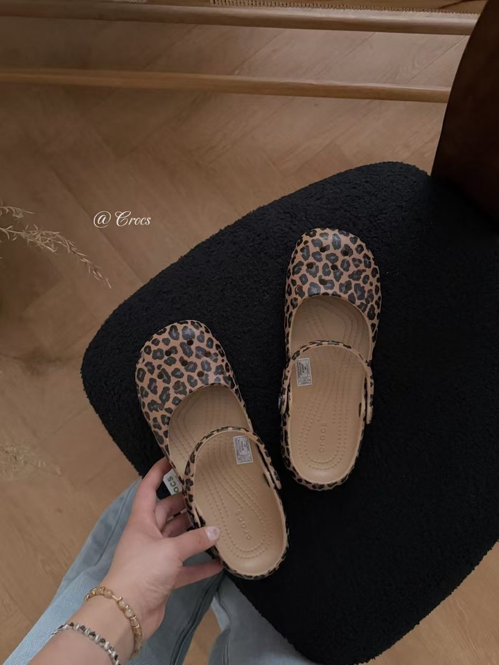 NEW 2026 Womens Crocs Classic Leopard Print Ballet Flat Clog-Choose Color