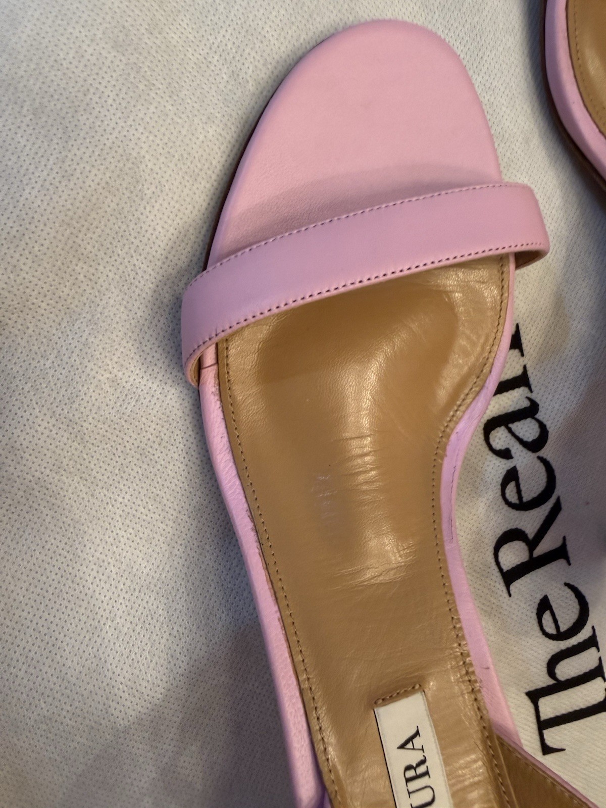 Aquazzura Pink Leather Slingback Open Toe Kitten Heel Women’s EU 39.5 US 9.5