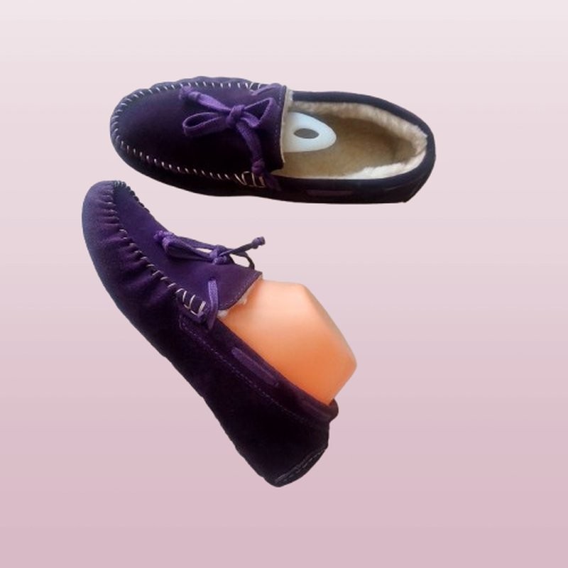 women navy boot loafers purple suede 37