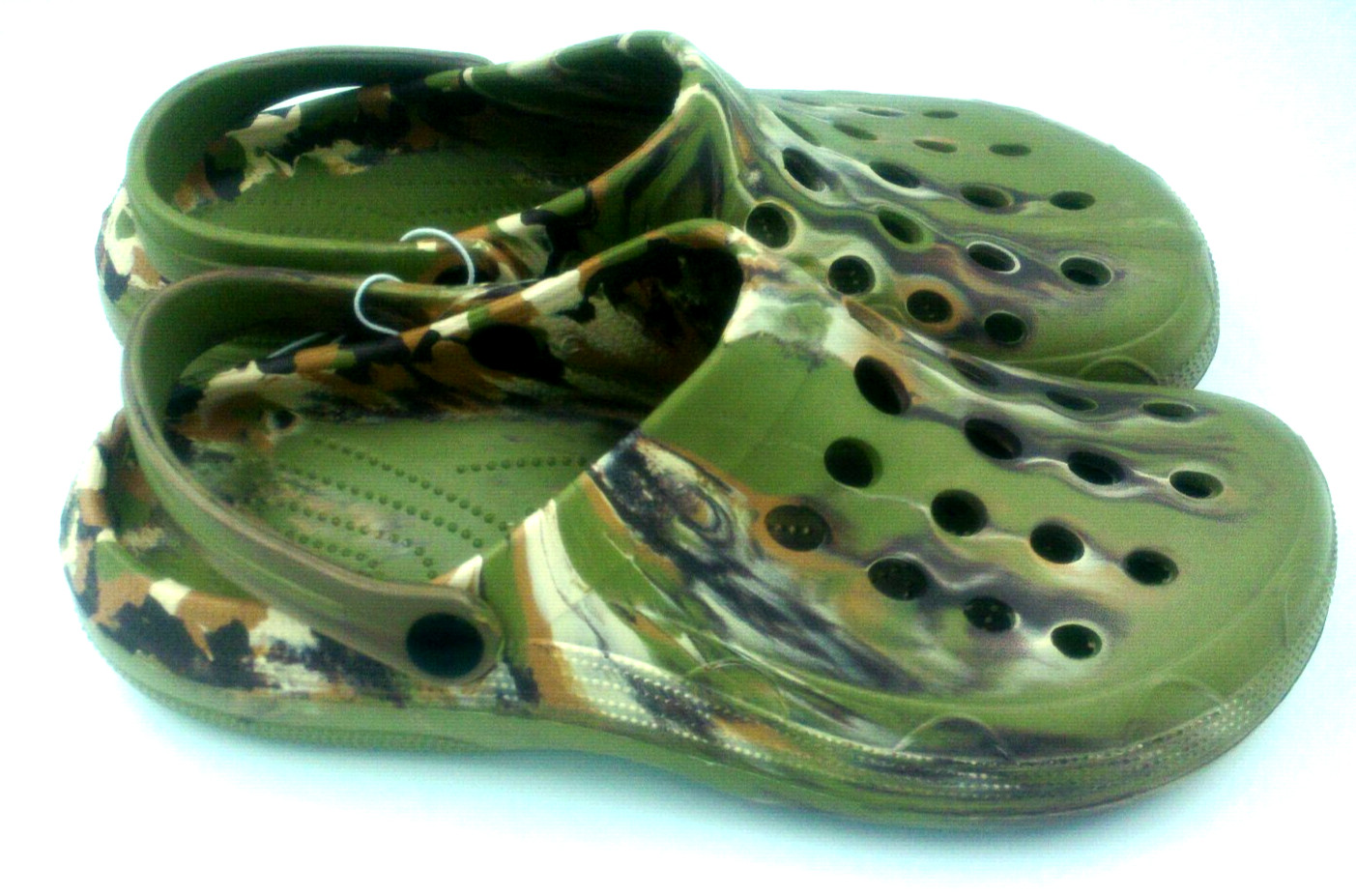 Classic Fit Slipon Brown Marbled Green Unisex Clog/Crocs SZ M (9/10) NWOT or Box