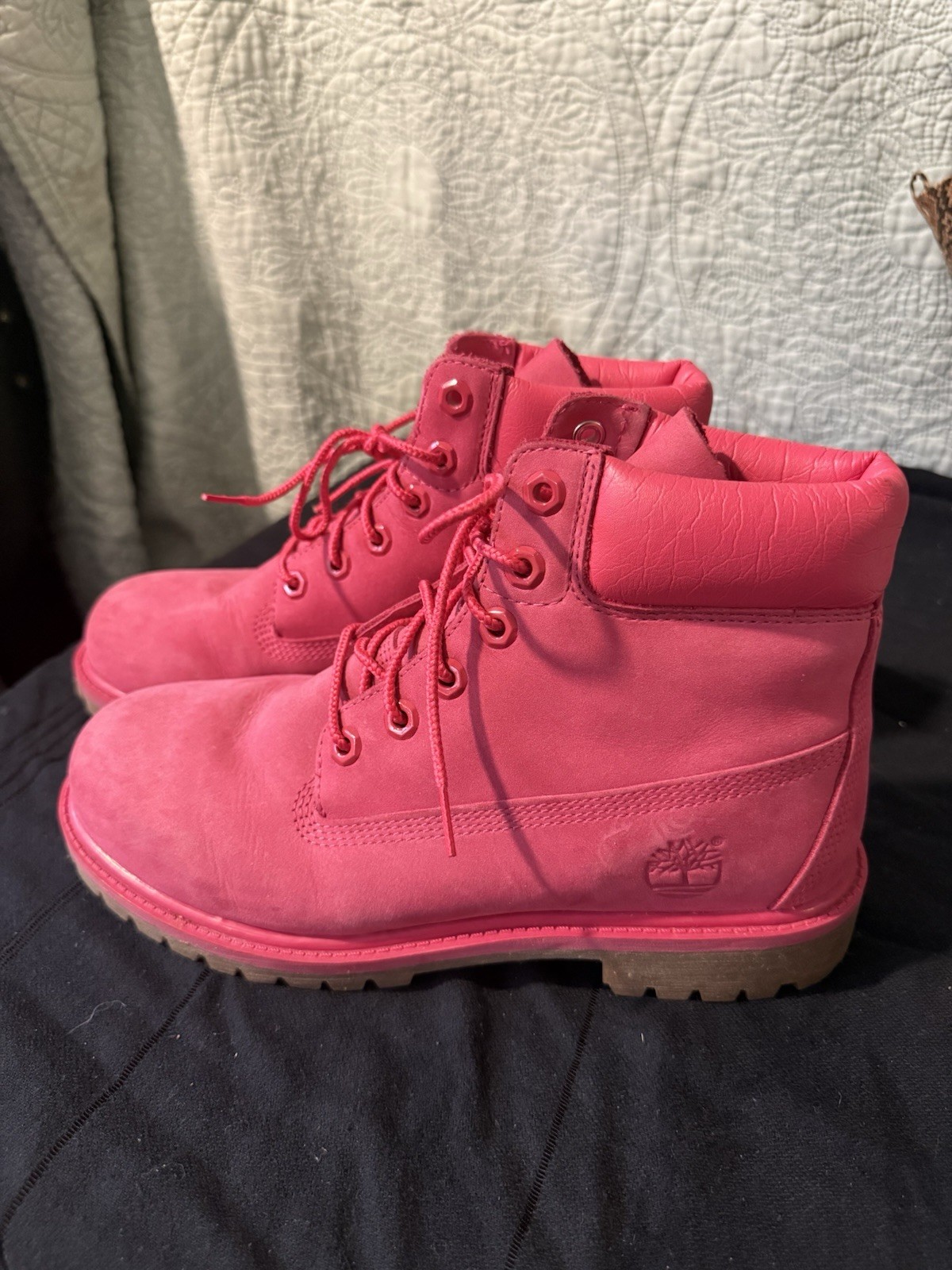 Timberland A1730 6 Inch Premium Boots Pink Nubuck Women’s 6.5 Waterproof Style